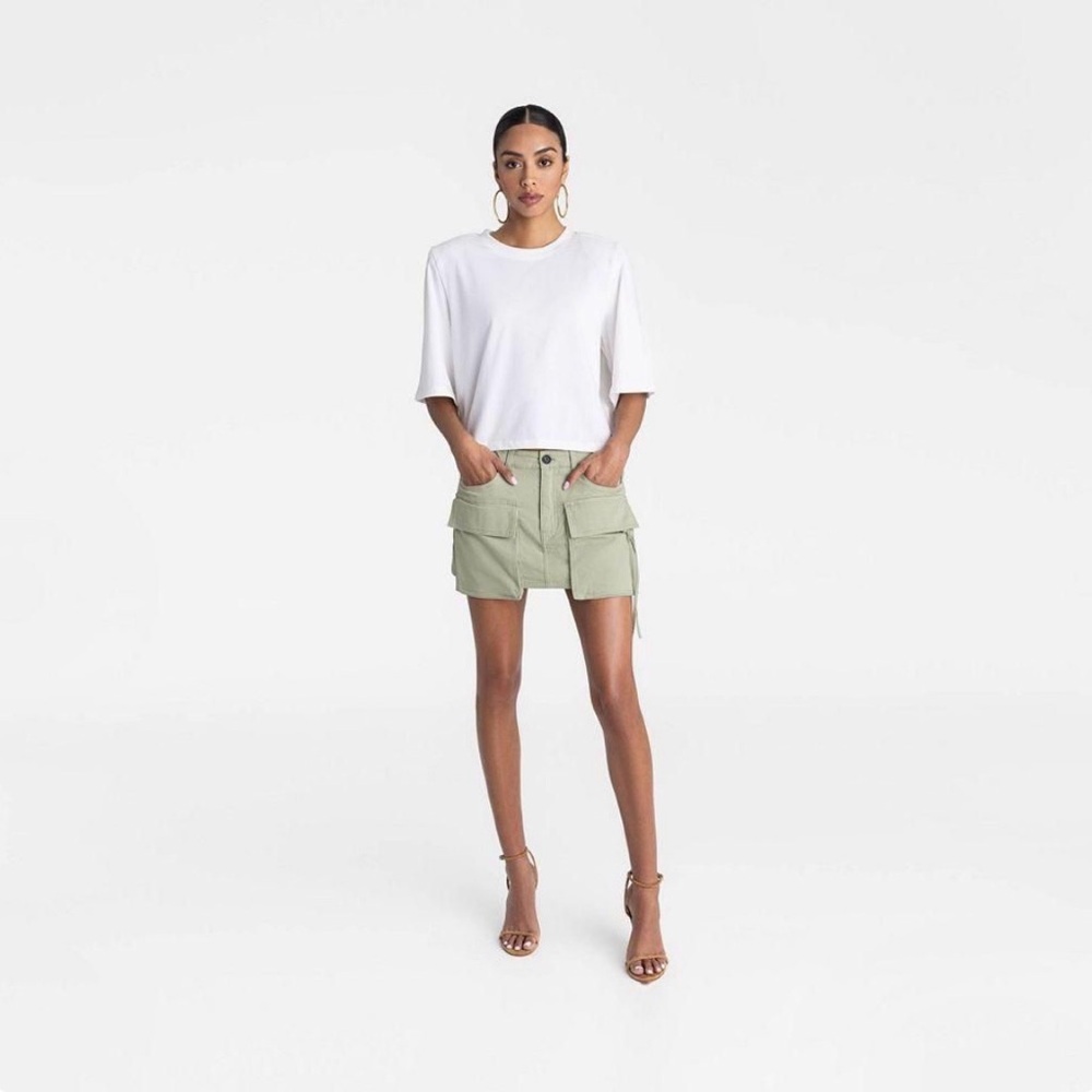KBB by KAHLANA Women's 'The Cargo Mini Skirt' NWT Size 8 Olive - Picture 3 of 5